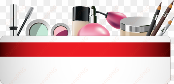 cartoon makeup box cosmetic elements - graphic design banner makeup vector