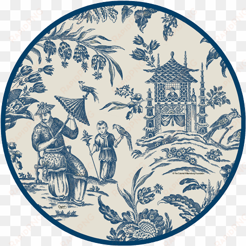 caspari silk road toile blue white asian theme designer - silk road toile blue salad/dessert plates 96 ct