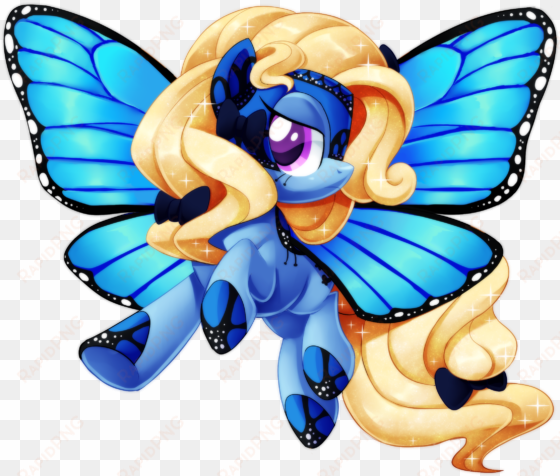 centchi, bow, butterfly pony, butterfly wings, flying, - mlp blue peleide