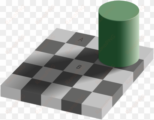 checker shadow illusion - color optical illusions