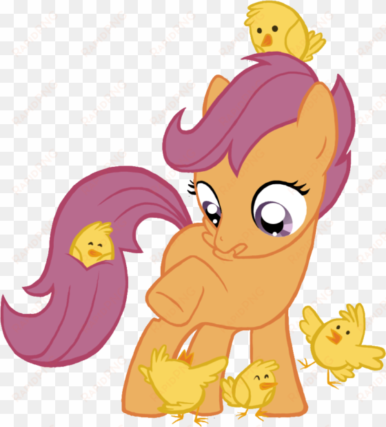 chick, safe, scootachicken, scootaloo, simple background, - my little pony: friendship is magic