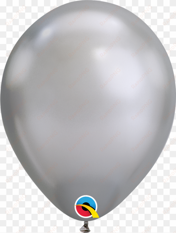 chrome silver, qualatex 11" latex balloon - single balloon