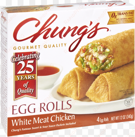chungs egg rolls, spicy white meat chicken - 4 pack,
