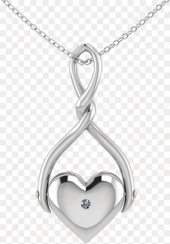 chunky heart spinner pendant in silver
