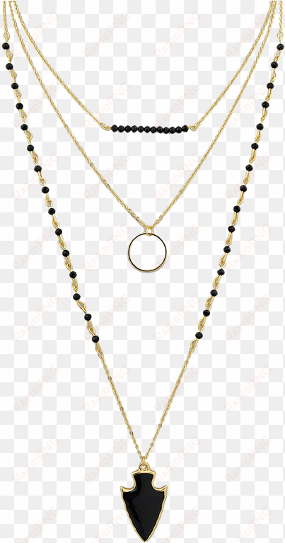 círculo de la flecha en capas collar perlas negro mykqzuy - cheap women necklace arrow circle beads layered necklace