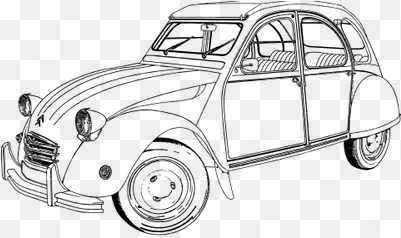 citroën 2cv - coches antiguos para colorear