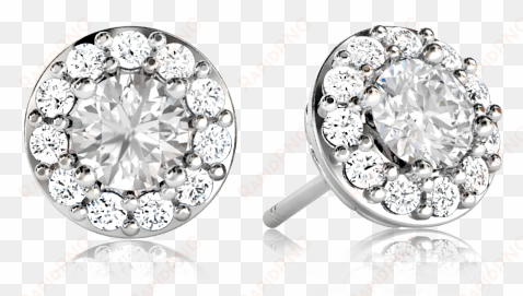 classic halo diamond earrings - earring