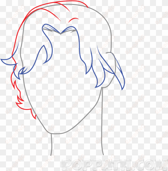 clipart royalty free library boys drawing wavy hair - sketch