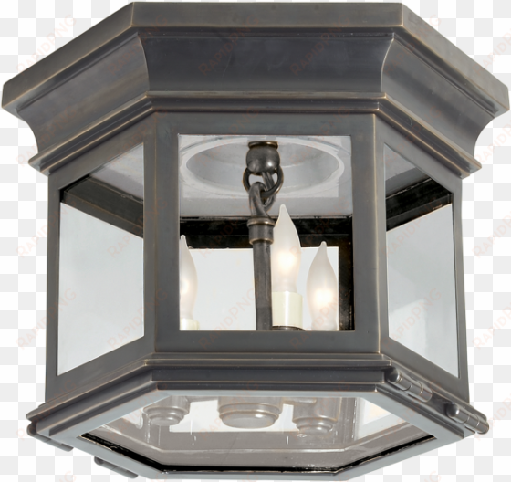 club small hexagonal flush mount - visual comfort cho4110bz-cg e.f. chapman club 3 light