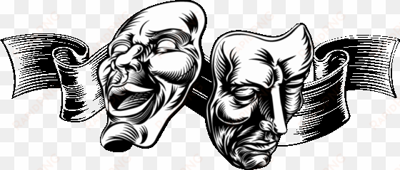 comedy tragedy masks png - happy sad masks