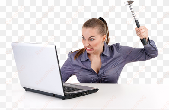 computer problems - crazy person on computer
