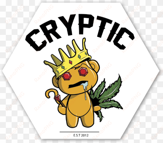 cryptic mindz golden stoner sticker - stoner stickers