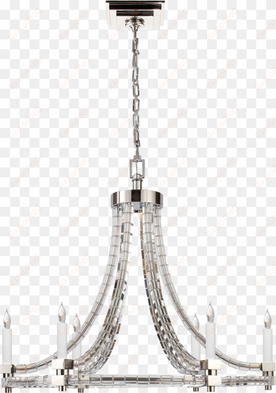 crystal cube round flatline chandelier in polished - visual comfort chc1535pn e. f. chapman crystal cube