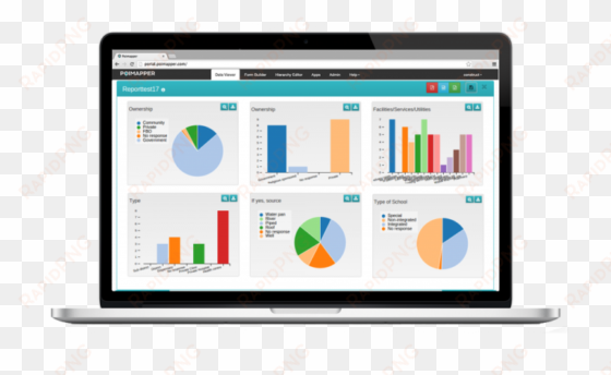 customized reports - laptop with data png