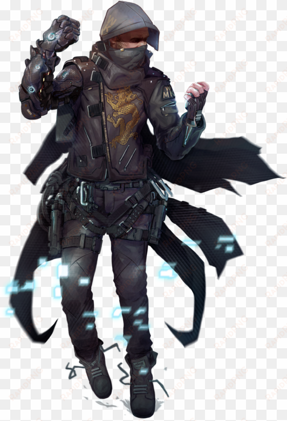cyberpunk art, cyberpunk character, character art, - starfinder android operative
