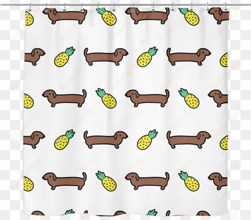 dachshund weiner dog shower curtain bathroom decor - banana