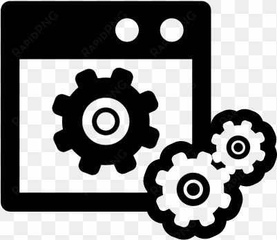 data settings symbol of a window with gears vector - symbol daten
