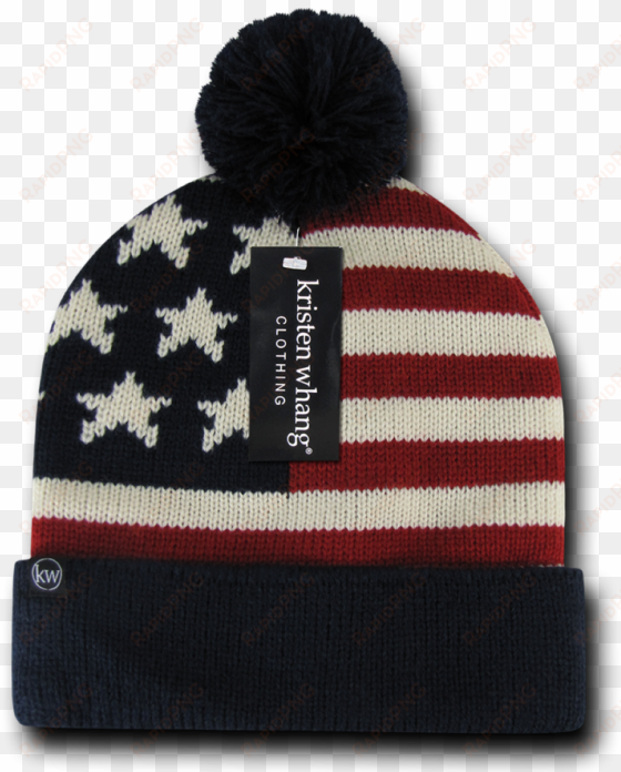 decky american flag design beanie star stripes perfect - usa american flag cuffed pom knit beanie stars stripes