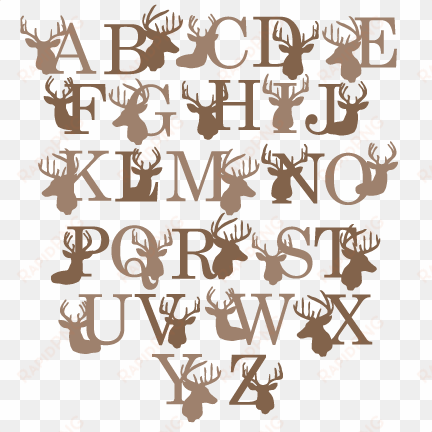 deer alphabet svg scrapbook title winter svg cut file - deer antler font free