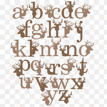 deer alphabet svg scrapbook title winter svg cut file - deer font
