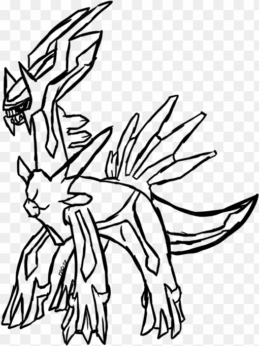 dialga lineart by void adoptables - dialga drawings