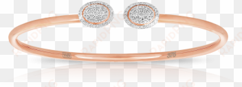 diamond bangle set in 9ct rose gold and titanium - bangle