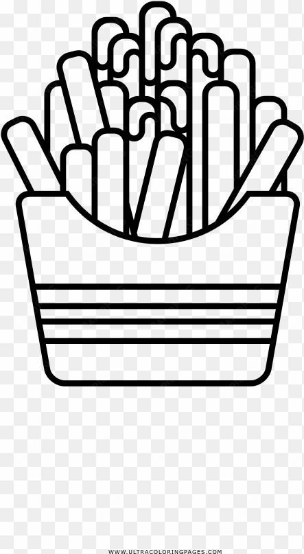 dibujo de papas fritas para colorear - line art