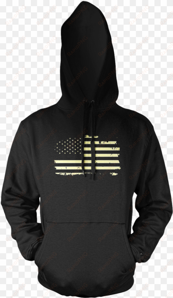 distressed american flag pullover hoodie - hybris. un unisexe chandail À capuchon noir avec un