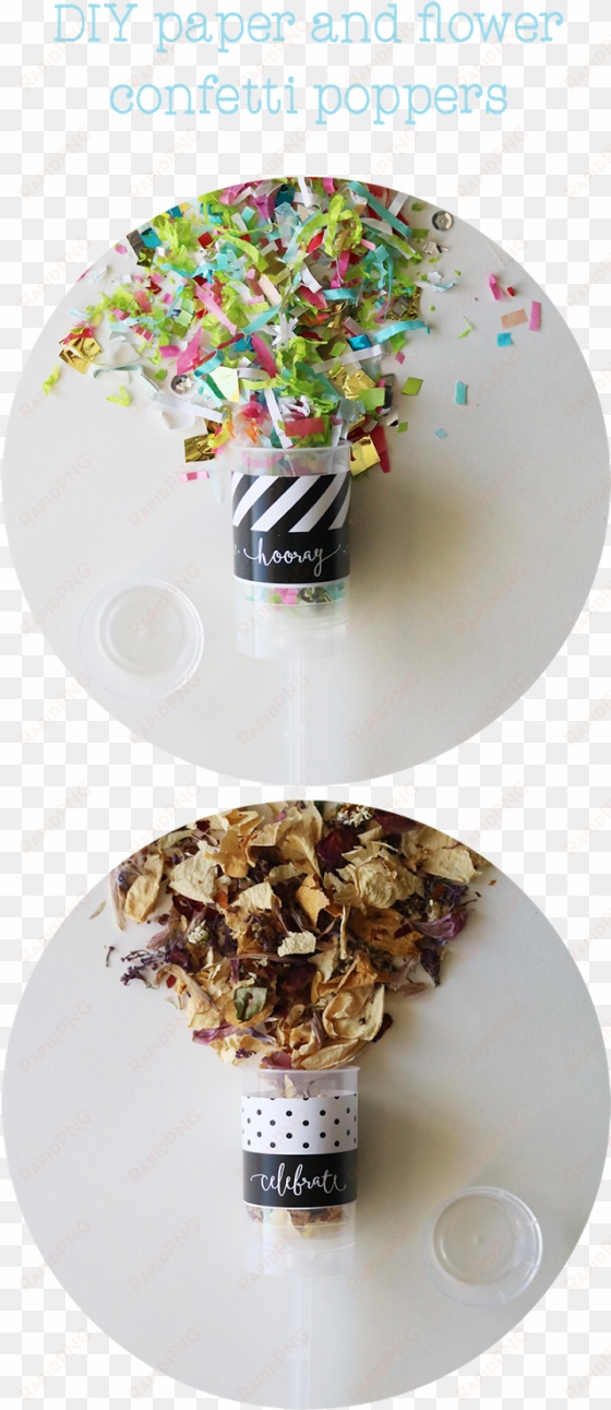 diy paper and flower confetti poppers - confetti party poppers