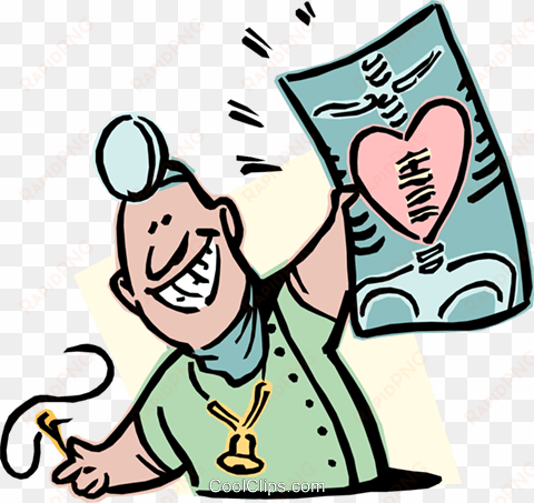 doctor with x-ray royalty free vector clip art illustration - tecnico de imagen para el diagnostico