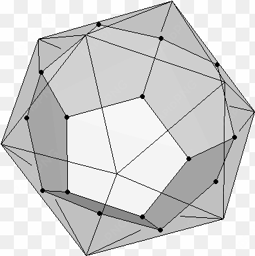 dodecahedron as dual of an icosahedron - icosaedro dentro de dodecaedro