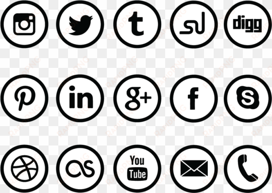 download circle social media icon set - transparent circle social media icons