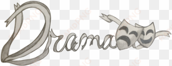 “drama” spelled in ribbon with comedy and tragedy masks - body jewelry