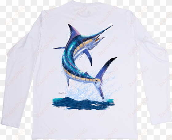 dry fit shirt with marlin print by carey chen on white - dri-fit
