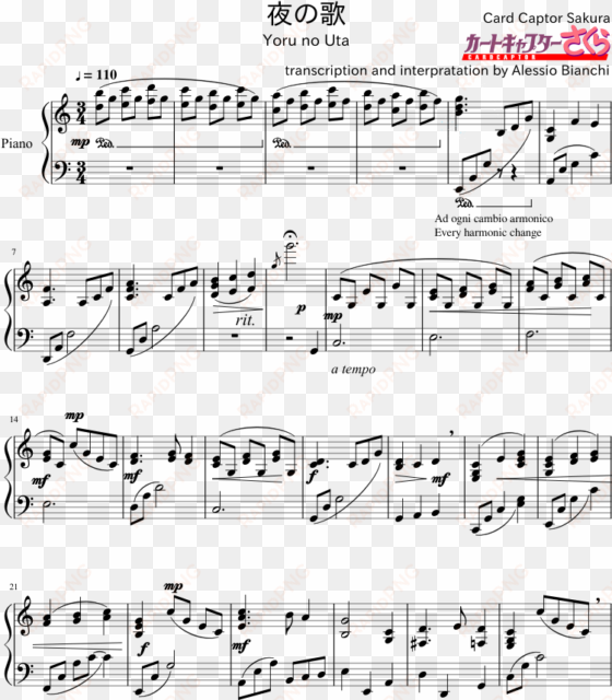 夜の歌 sheet music composed by card captor sakura 1 of - yoru no uta sheet music