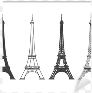eiffel tower in paris vector silhouette wall mural - eiffel tower different designs