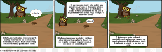 el saltamontes y el búho - storyboard