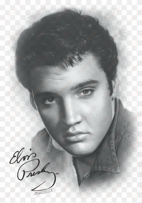elvis presley grey portrait men's long sleeve t-shirt - elvis presley