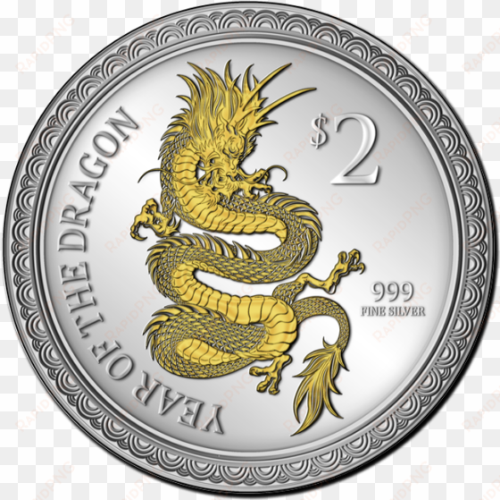 exclusive year of the dragon gilded silver coin from - silver