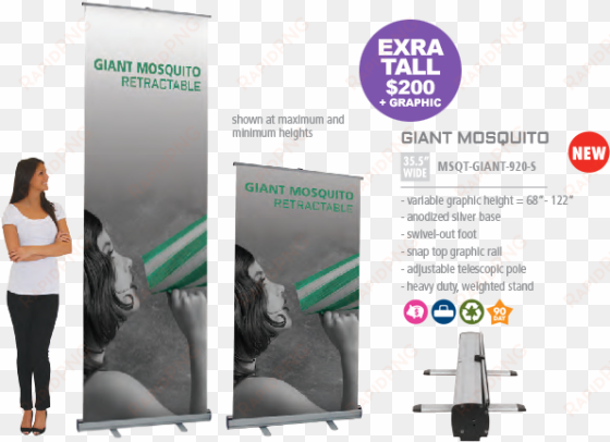 extra tall retractable banner stands - replacement vinyl banner 10ft tall giant mosquito retractable