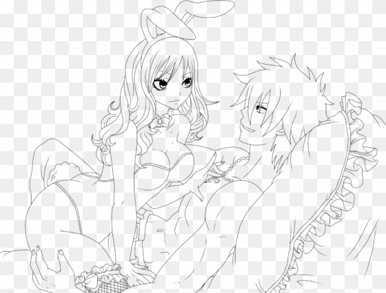 fairy tail gray and juvia lineart by cursedicedragon - line art