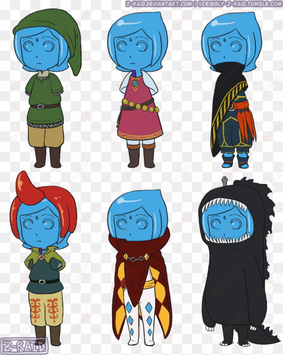 fi dressed as many characters from skyward sword it's - fi skyward sword