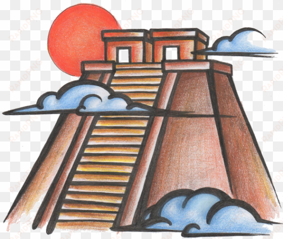 fill the frame with concrete or similar substance - easy to draw mayan temple