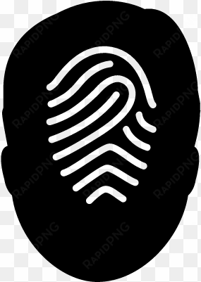 fingerprint on a male head silhouette vector - simbolo control de acceso