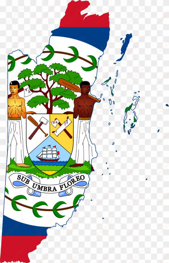 flag-map of belize map of belize, mesoamerican, caribbean - belize flag map