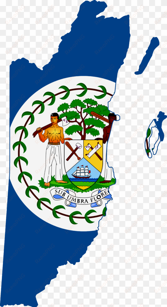 flag map of british honduras (1950 - belize flag map png