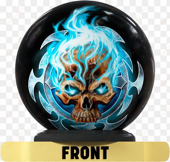 flaming blue skull