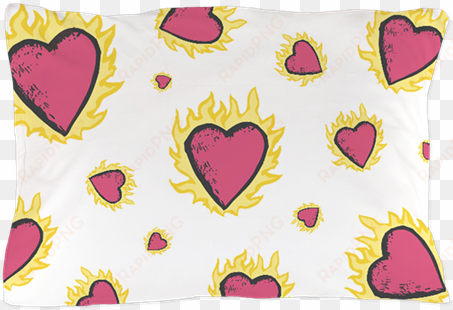 flaming heart pillowcase - clothes over bros canvas lunch tote