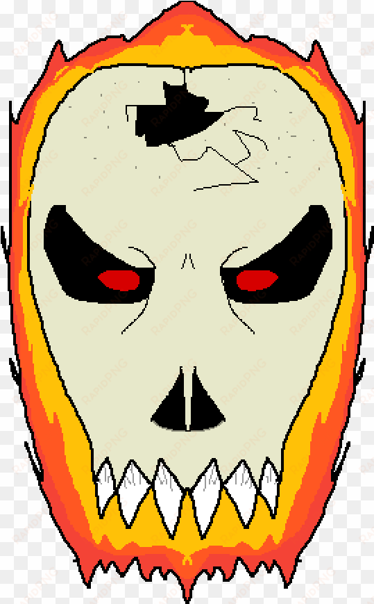 flaming skull - illustration