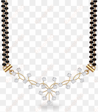 floral mangalsutra - diamond tanmaniya jewellery png
